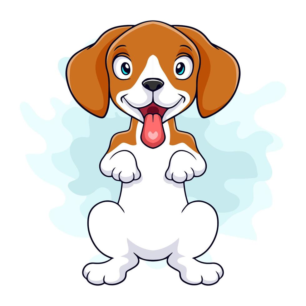 Cartoon-Beagle-Hund sitzt auf weißem Hintergrund vektor