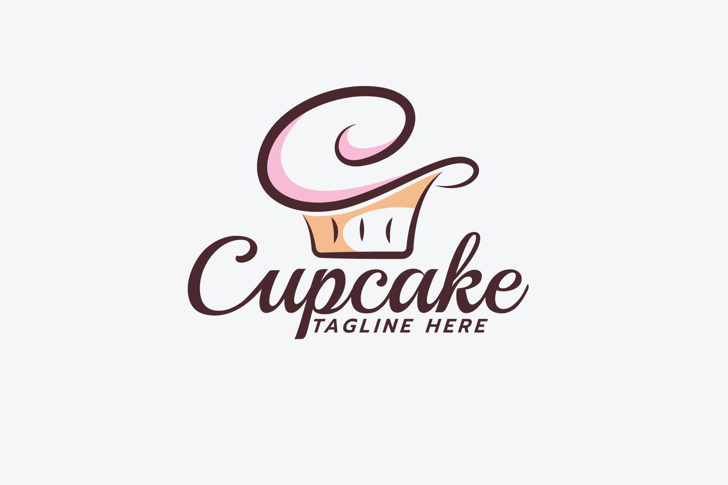 ein einfaches Cupcake-Logo mit einer Kombination aus Cupcake und Buchstabe c für jedes Unternehmen, insbesondere für Bäckereien, Cafés, Konditoreien usw. vektor