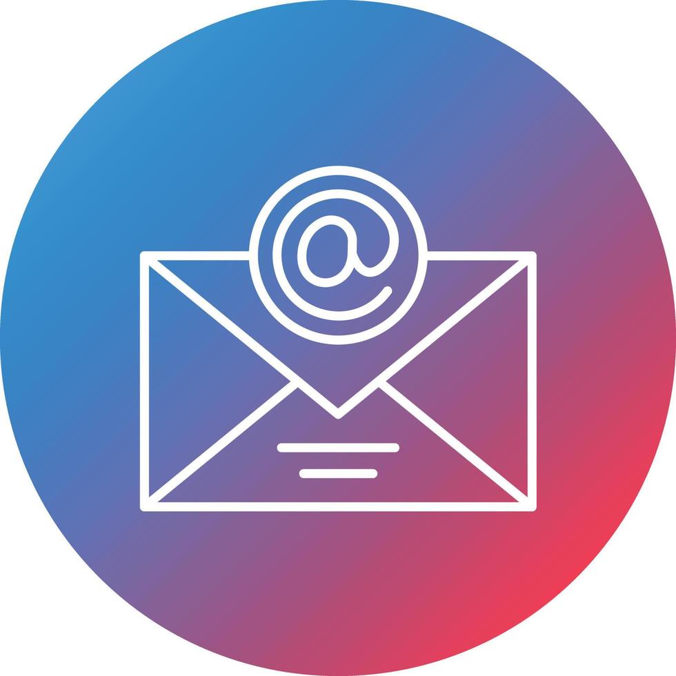 e-post linje lutning cirkel bakgrund ikon vektor