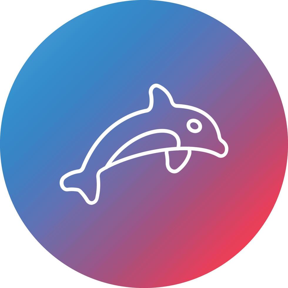 delfin linje lutning cirkel bakgrund ikon vektor