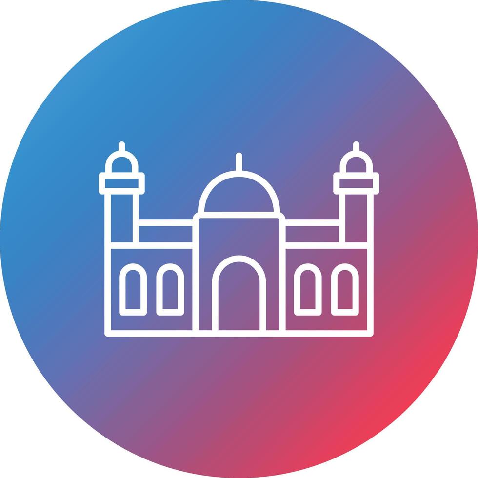 Moschee Linie Farbverlauf Kreis Hintergrundsymbol vektor
