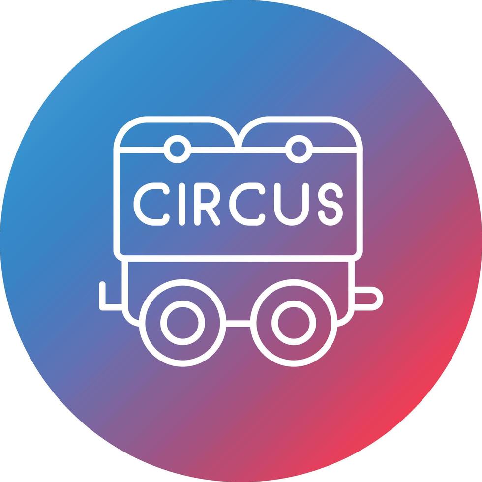 cirkus vagn linje lutning cirkel bakgrund ikon vektor