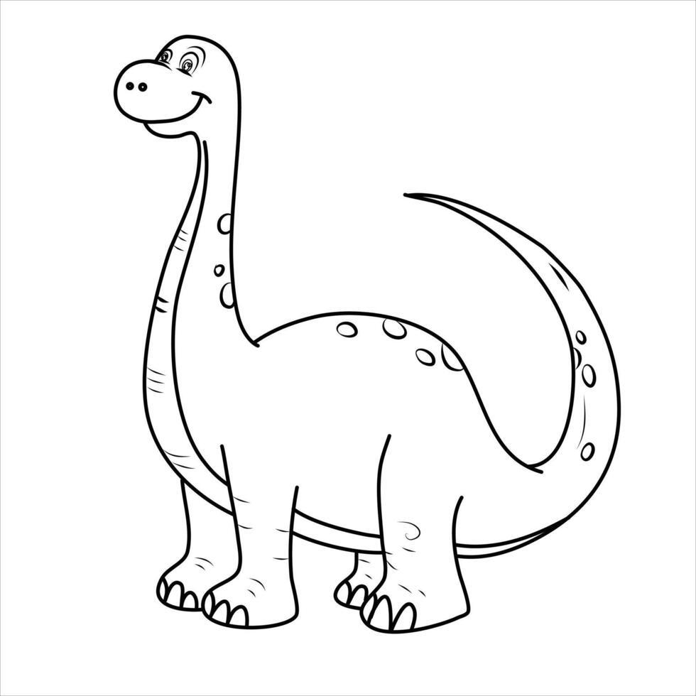 en brontosaur för färg bok i vektor illustration