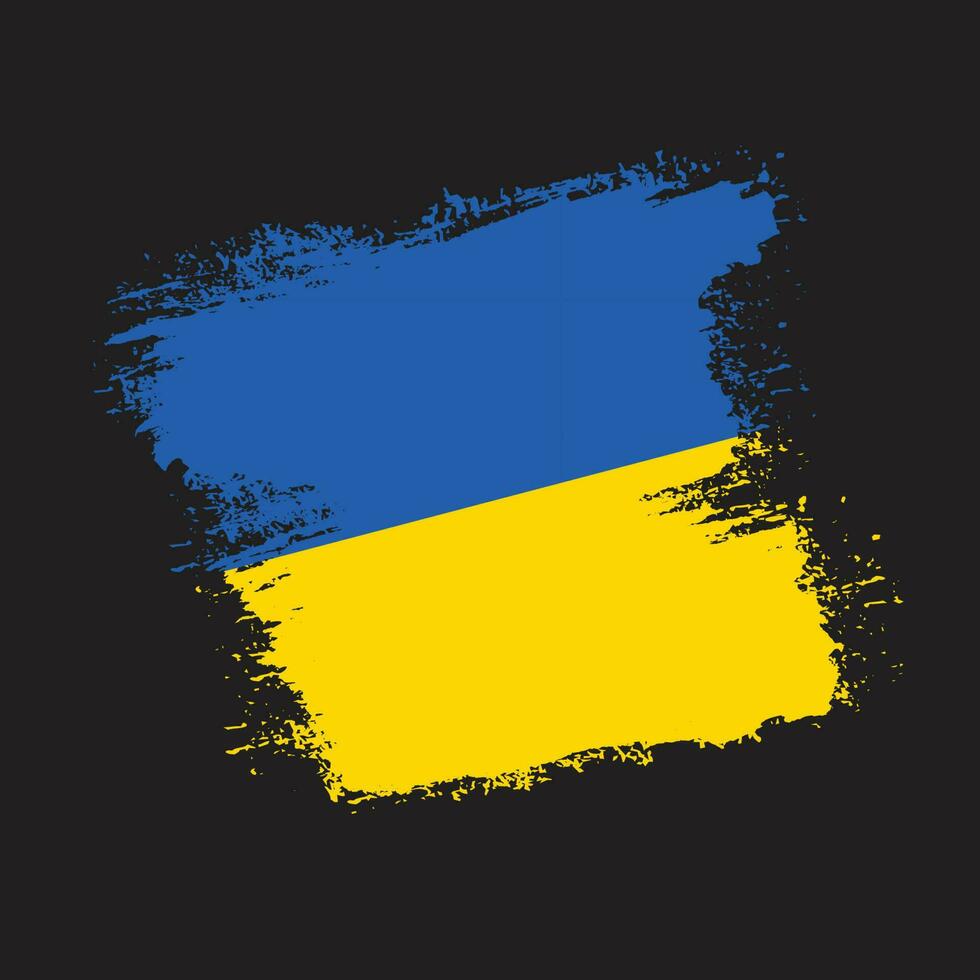 dicker pinselstrich ukrainischer flaggenvektor vektor