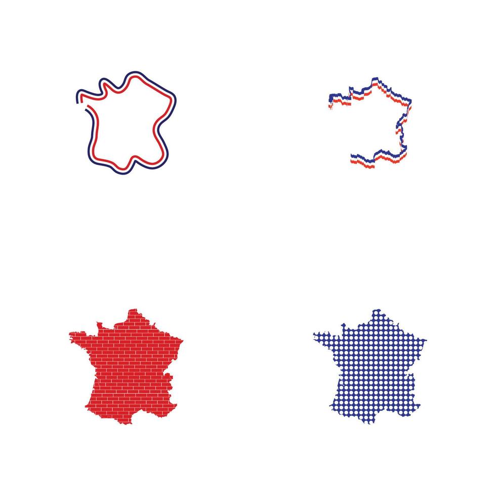 frankreich karte logo illustration design vektor