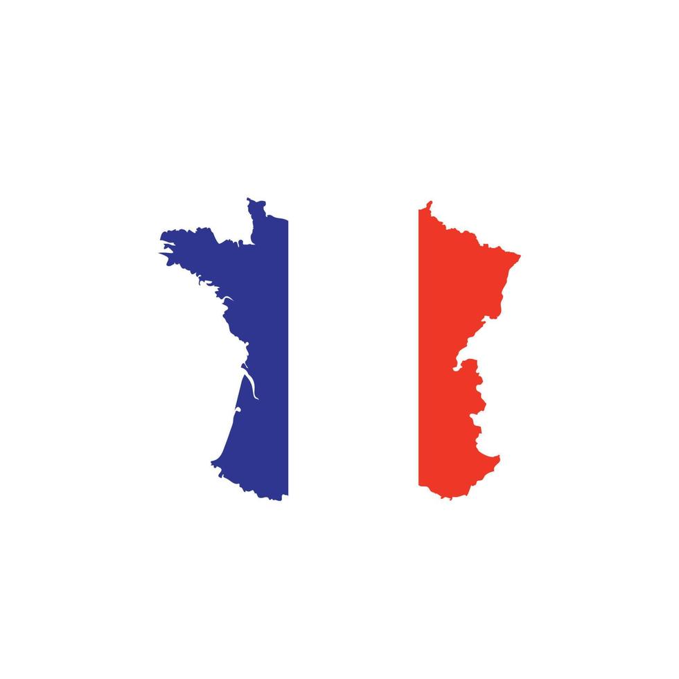 Frankrike Karta logotyp illustration design vektor
