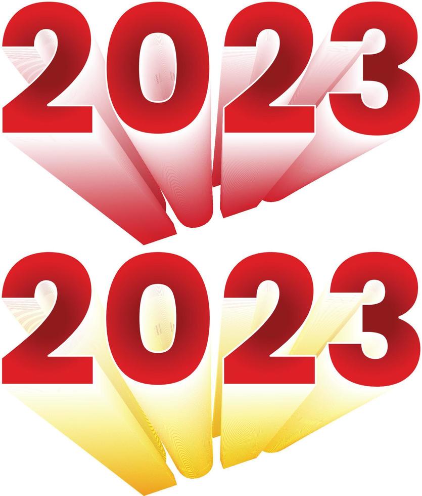 vektor illustration av de år 2023 i röd och vit lutning färger