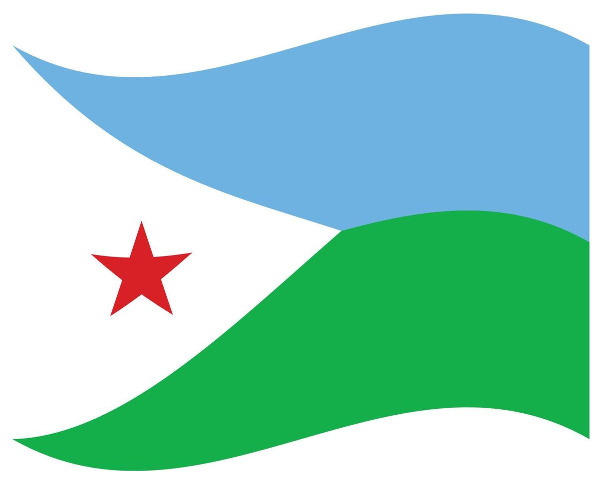 Nationalflagge von Dschibuti - flaches Farbsymbol. vektor