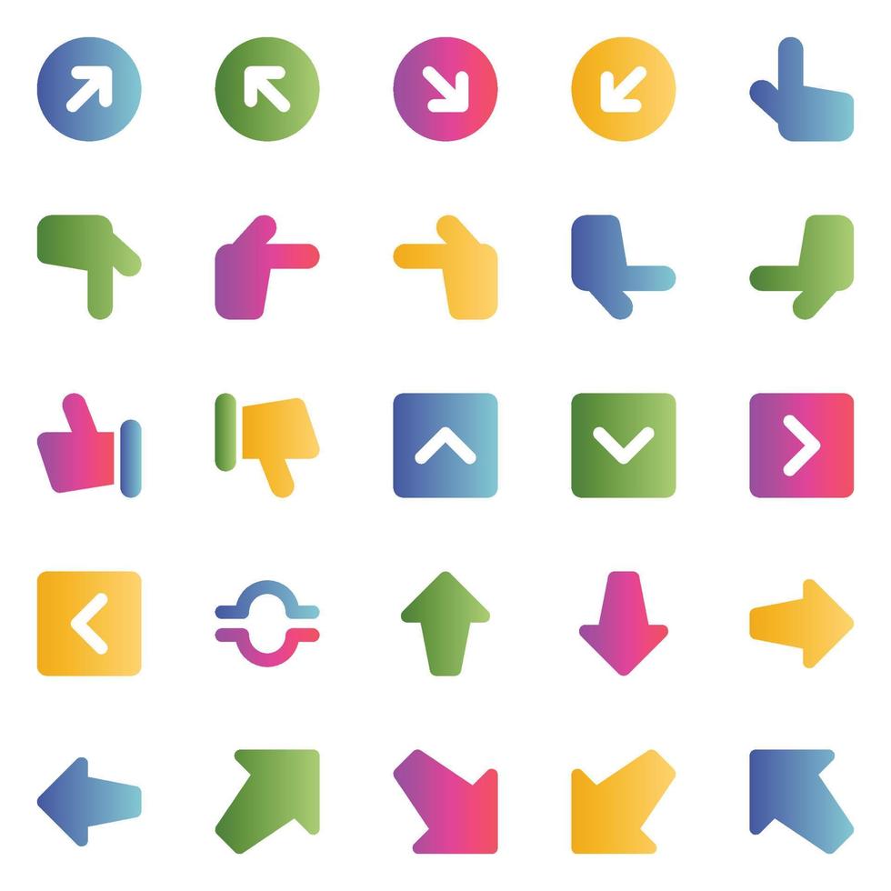 Farbverlaufssymbole für Zeichen und Symbole. vektor