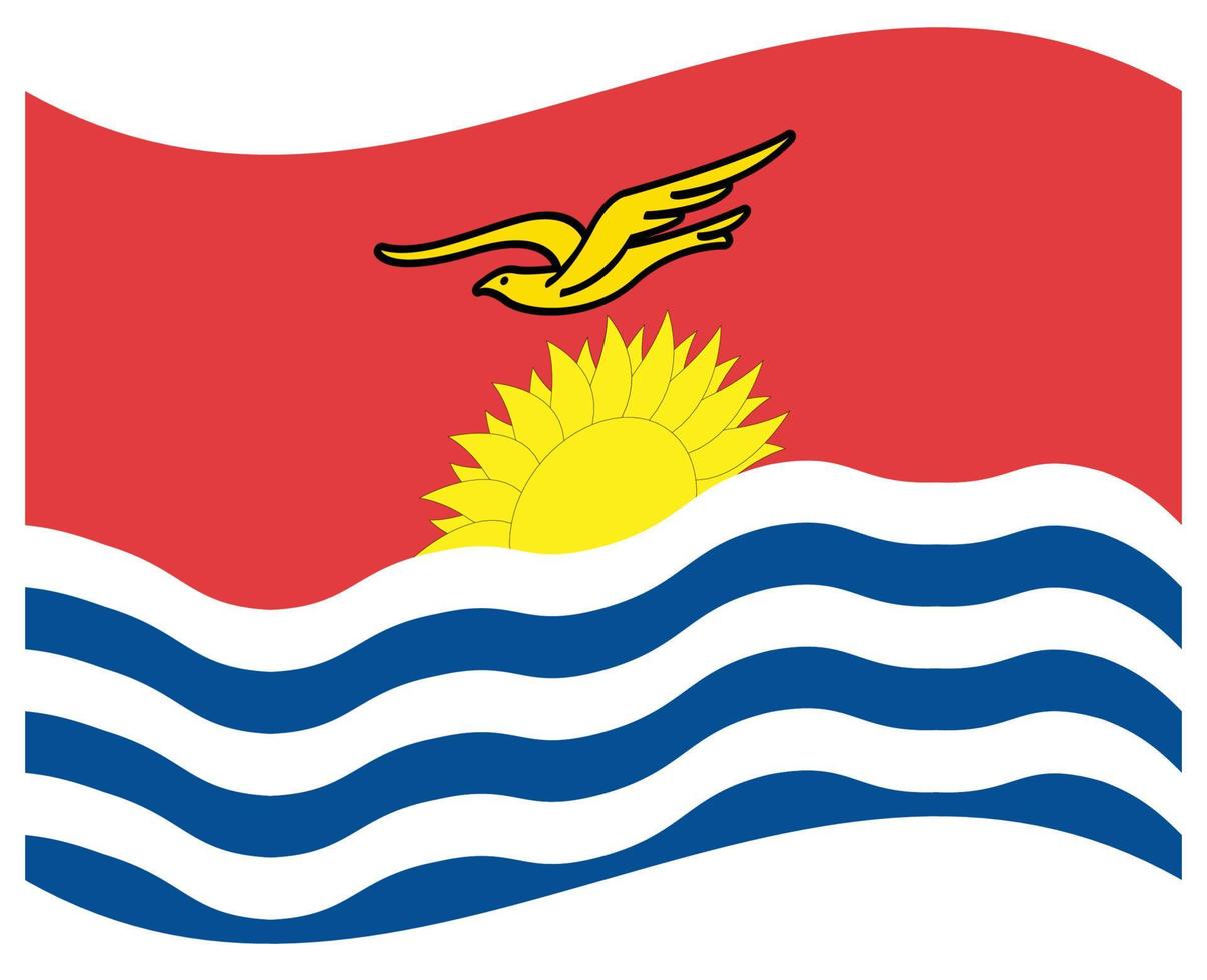 nationell flagga av kiribati - platt Färg ikon. vektor