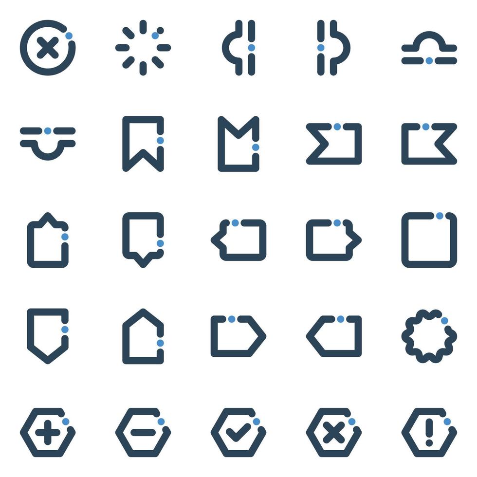 djärv linje ikoner för tecken och symbol. vektor