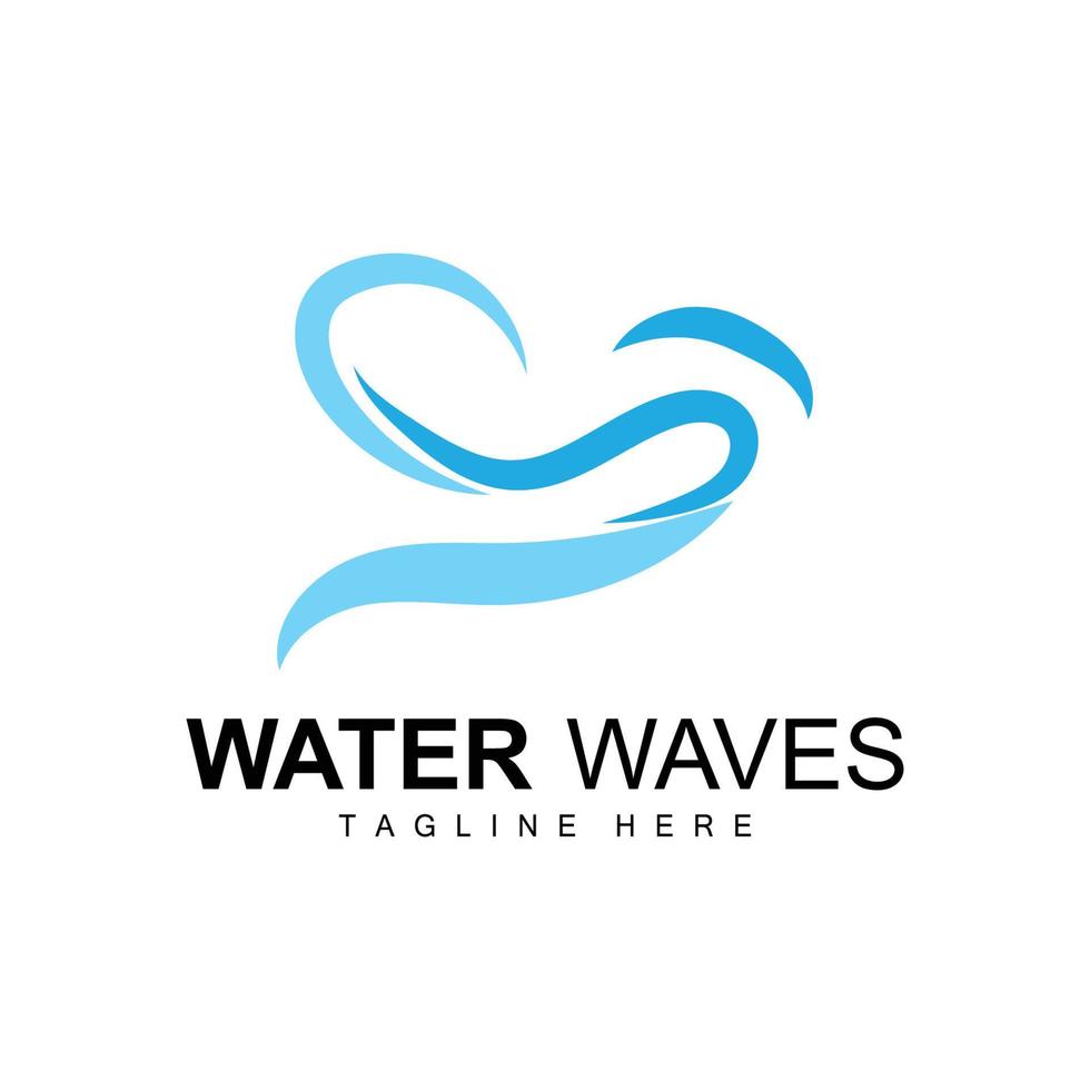 vatten Vinka logotyp, djup hav vektor, havs bakgrund mall design vektor