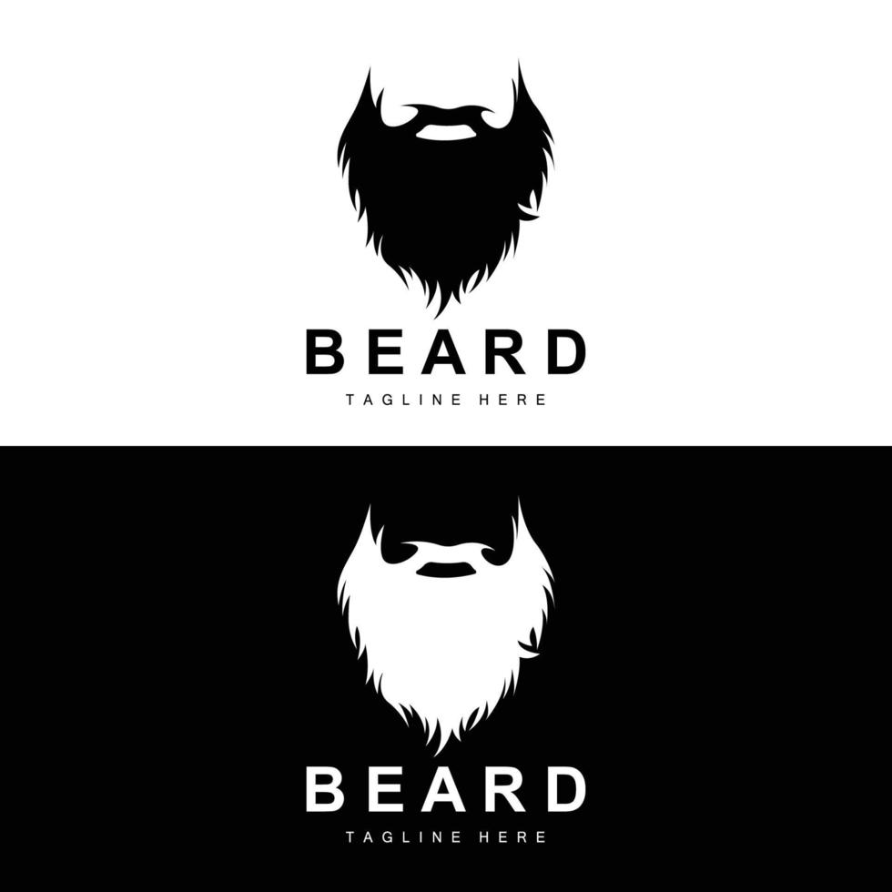 skägg logotyp, vektor frisör, design för manlig utseende, barberare, hår, mode
