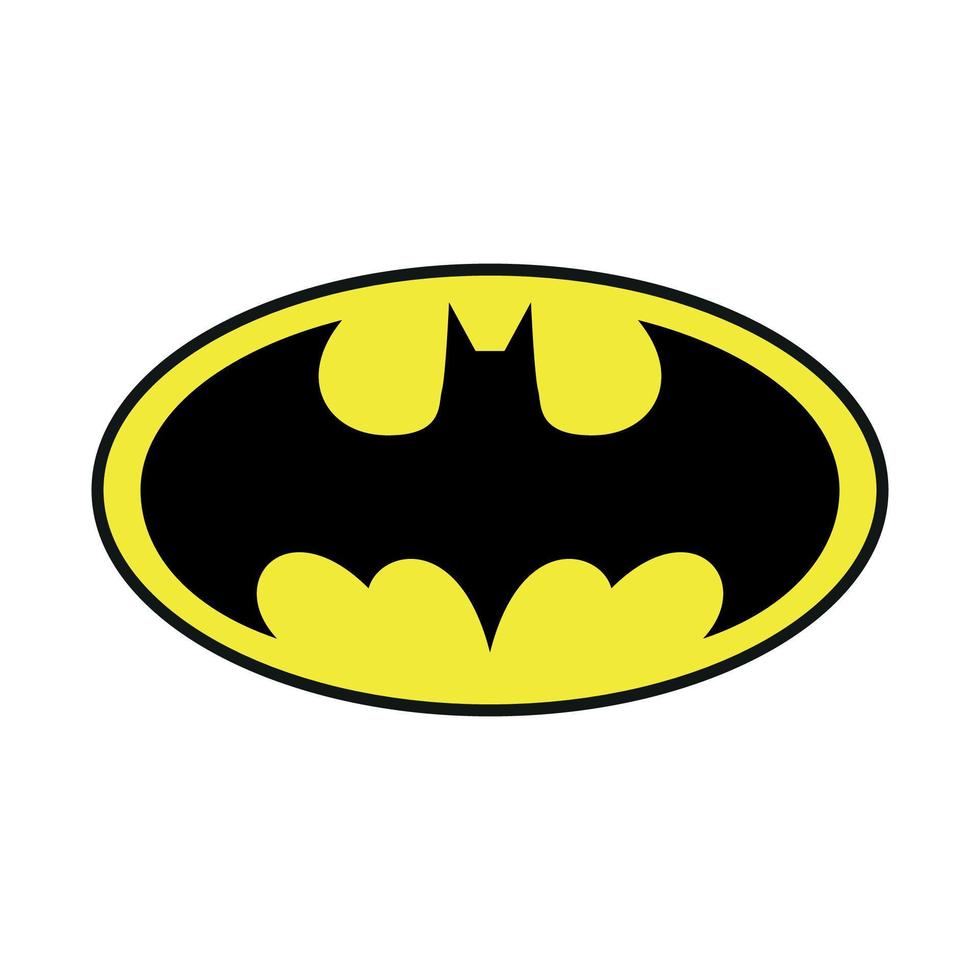 batman logo, batman gelbes und schwarzes signal auf weißem hintergrund vektor