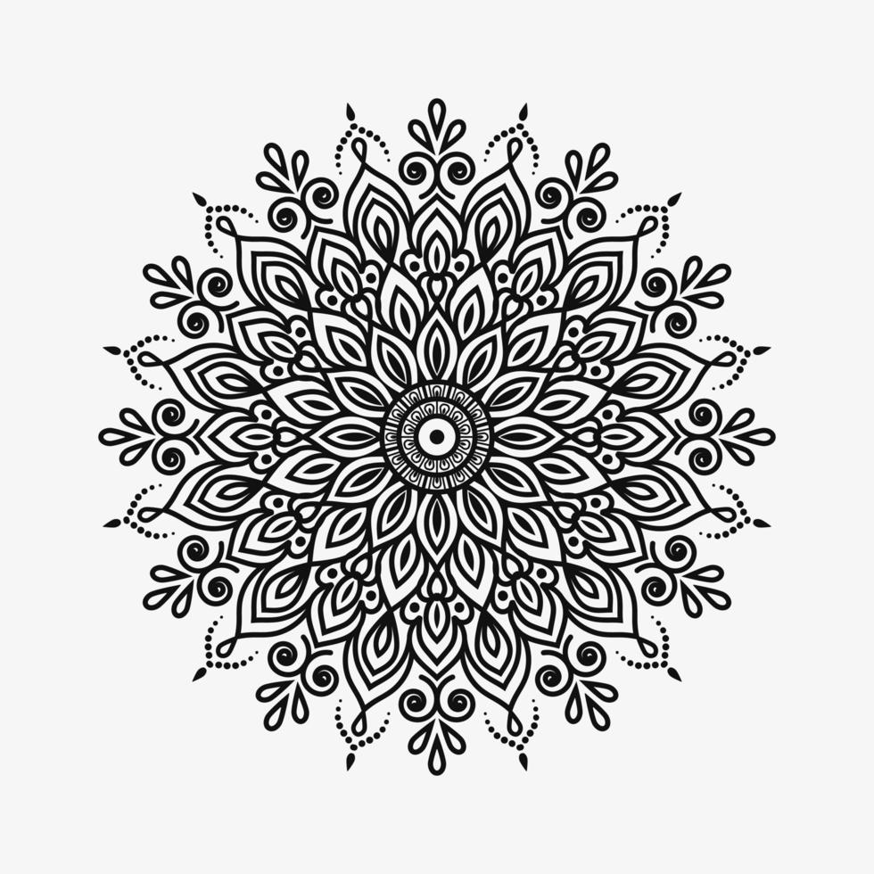 dekoratives kreisförmiges Blumen-Mandala-Design auf freiem Vektor des einfachen Hintergrundes