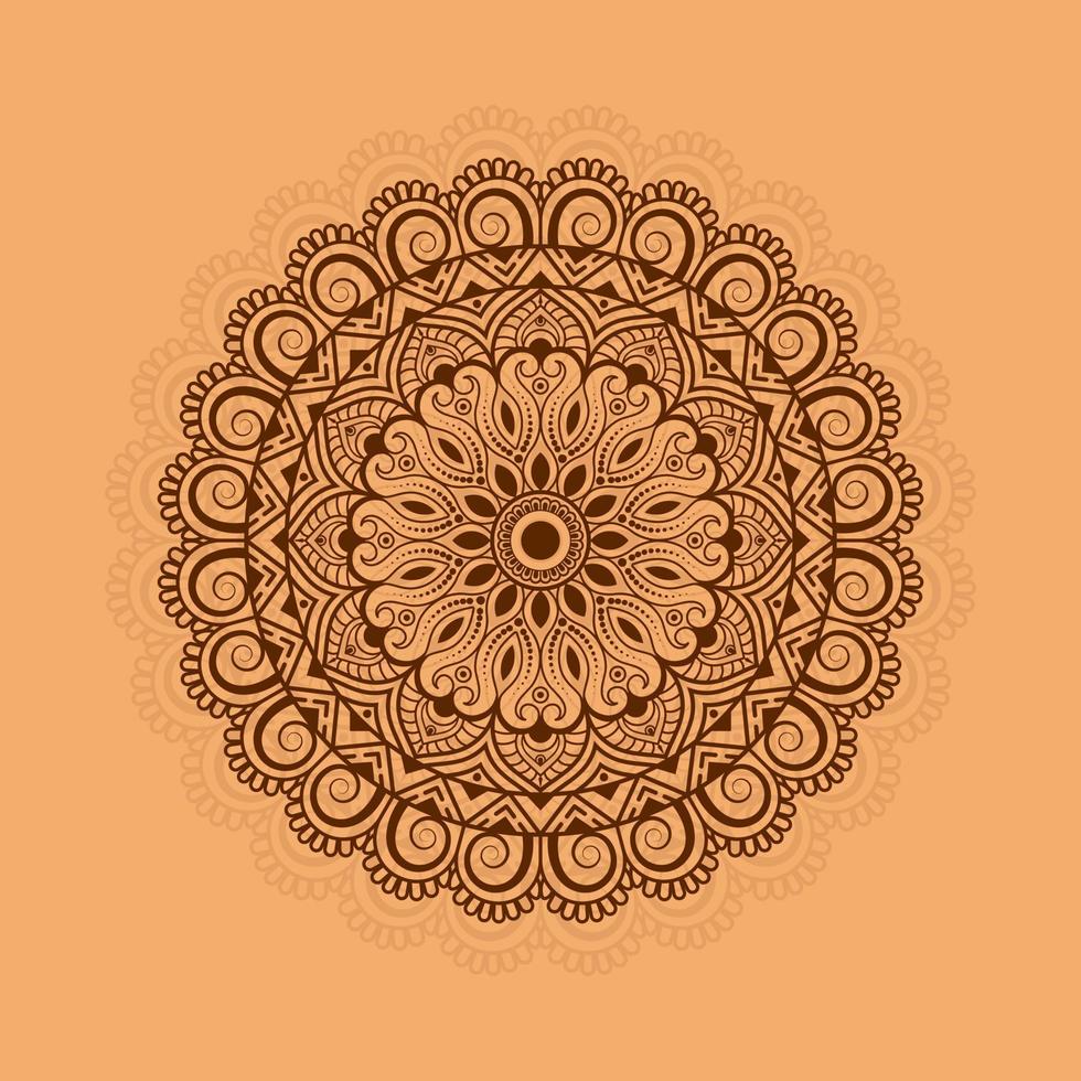 dekoratives kreisförmiges Blumen-Mandala-Design auf freiem Vektor des einfachen Hintergrundes