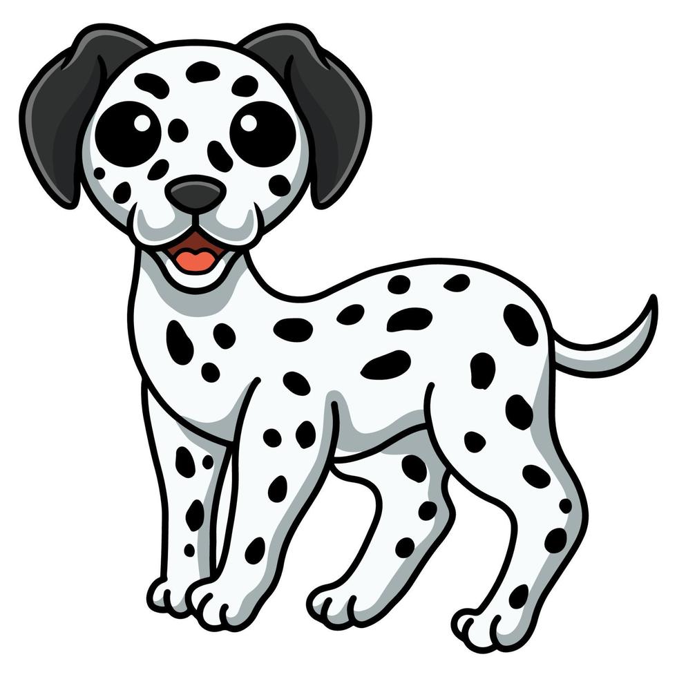 niedlicher kleiner dalmatinischer hunde-cartoon vektor
