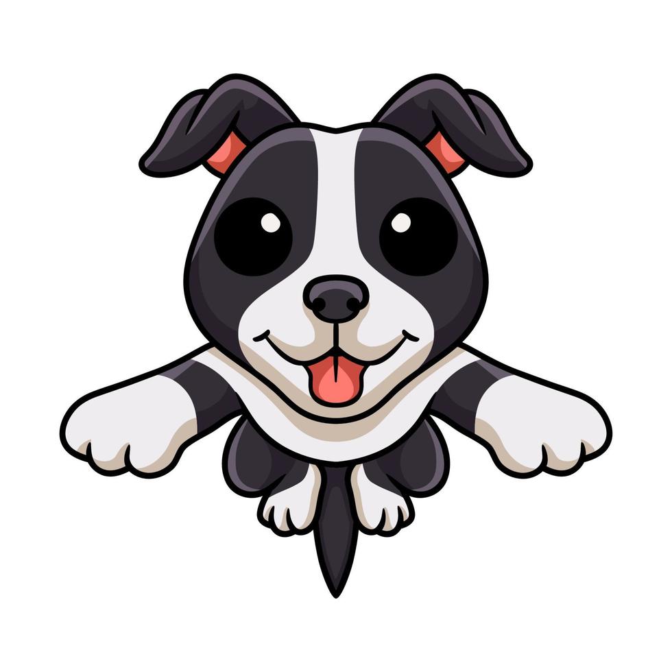 niedlicher amerikanischer Staffordshire-Terrier-Hundecartoon vektor