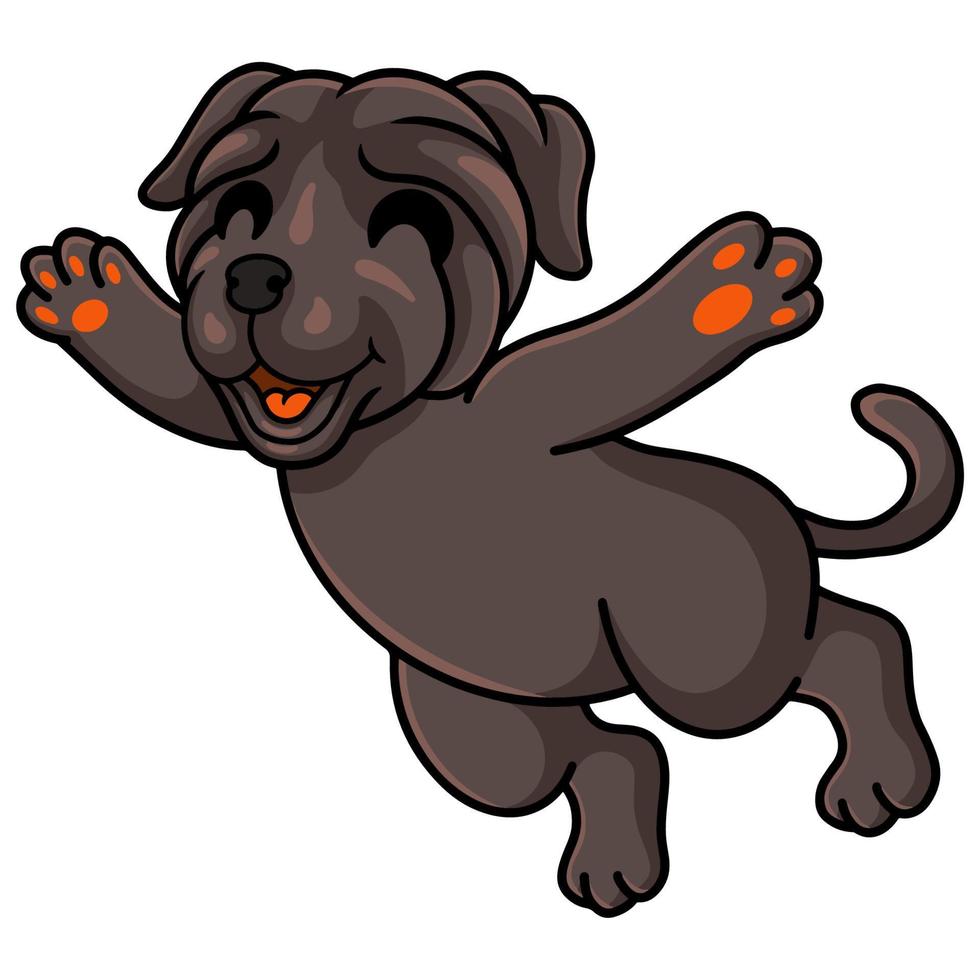 söt napolitanska mastiff hund tecknad serie vektor