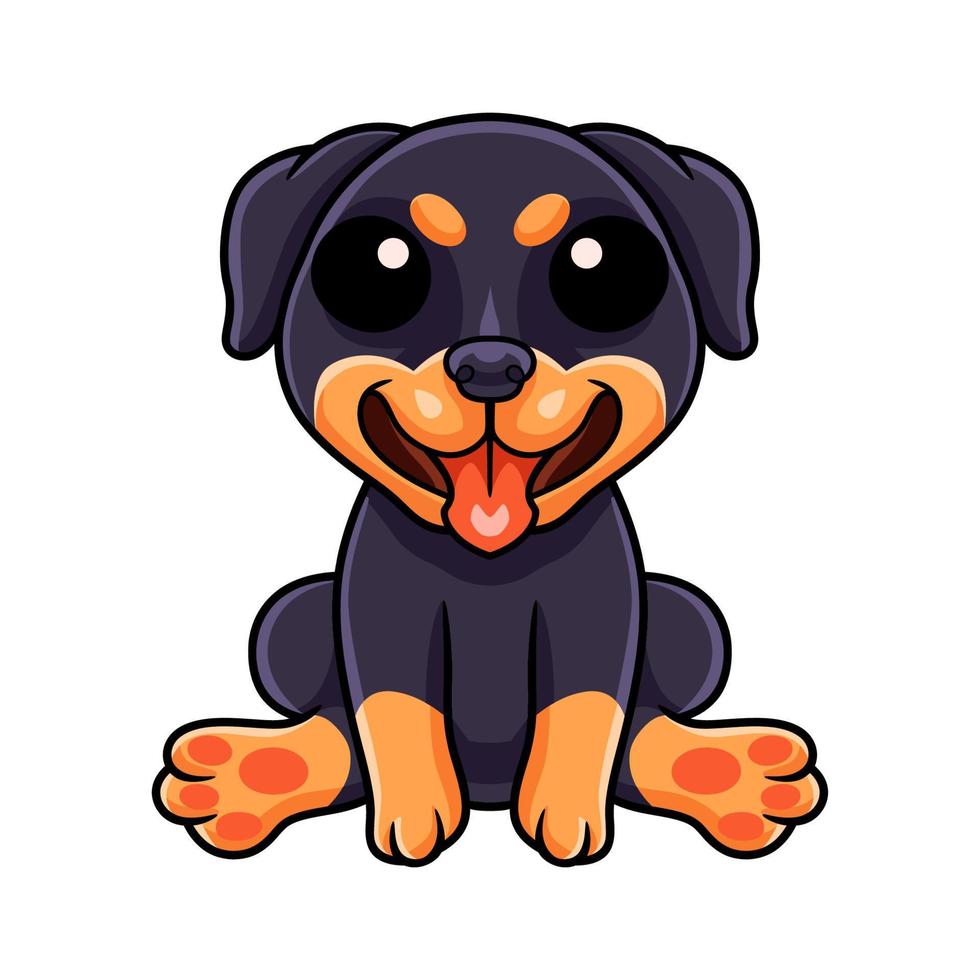 niedlicher kleiner rottweiler hundecartoon vektor