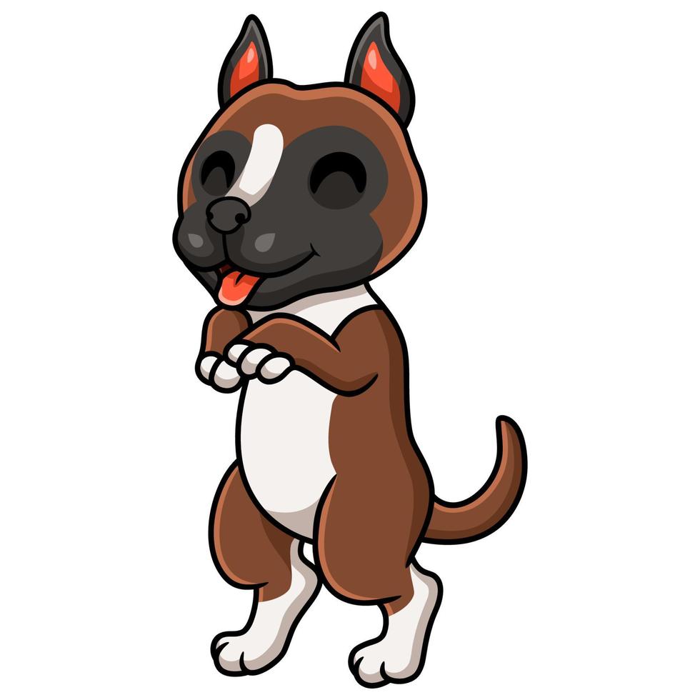 niedlicher kleiner boxerhundecartoon vektor