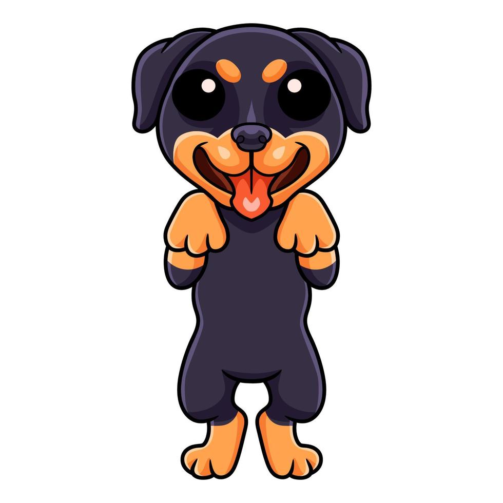 niedlicher kleiner rottweiler hundecartoon vektor