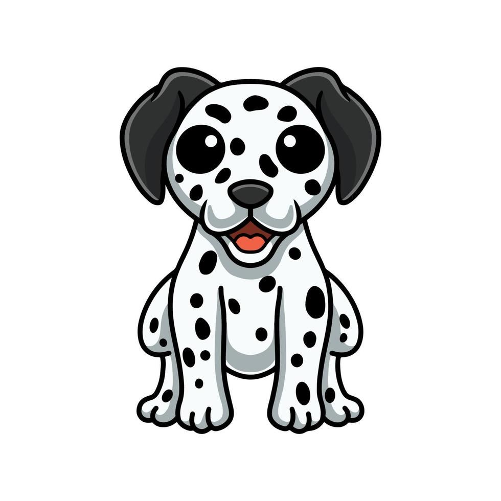 söt dalmatian hund tecknad serie Sammanträde vektor