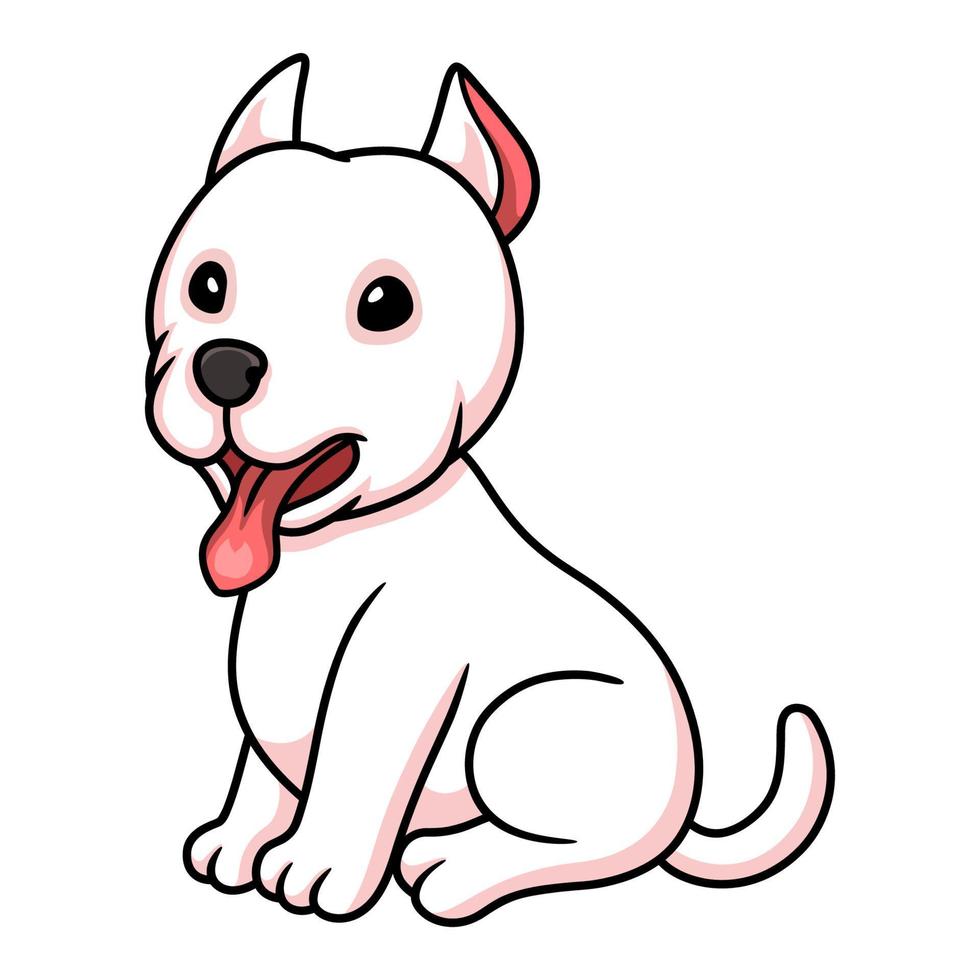 niedlicher dogo argentino hundecartoon vektor