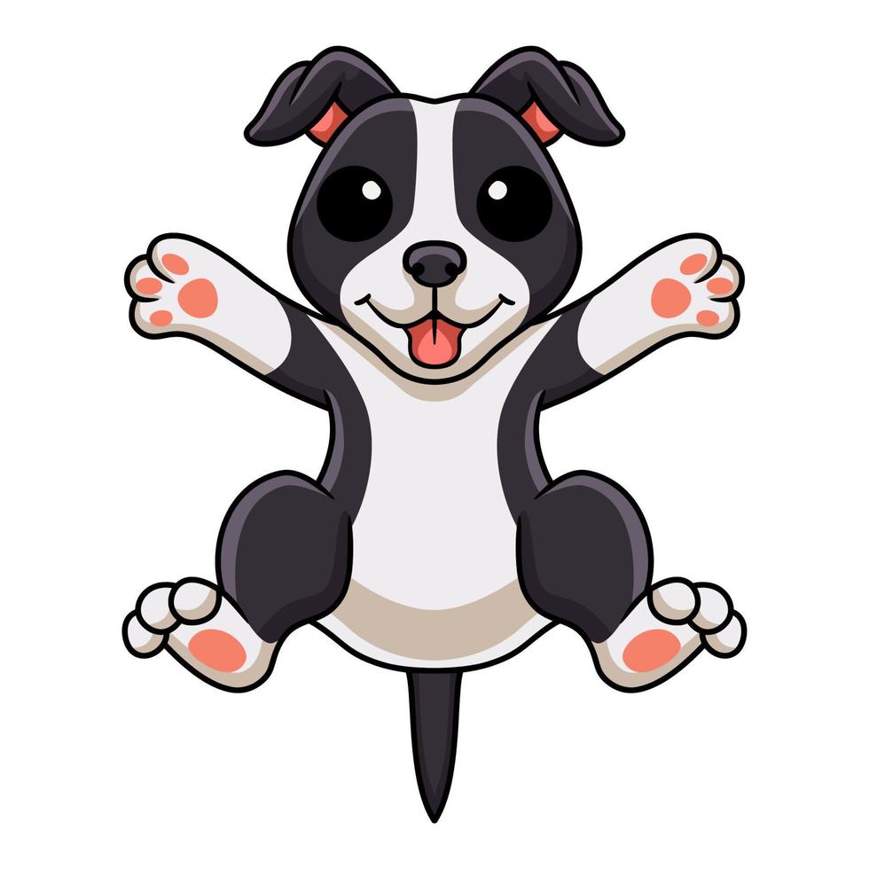 niedlicher amerikanischer Staffordshire-Terrier-Hundecartoon vektor