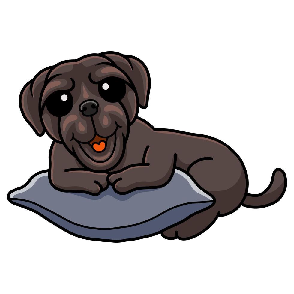 söt napolitanska mastiff hund tecknad serie på de kudde vektor