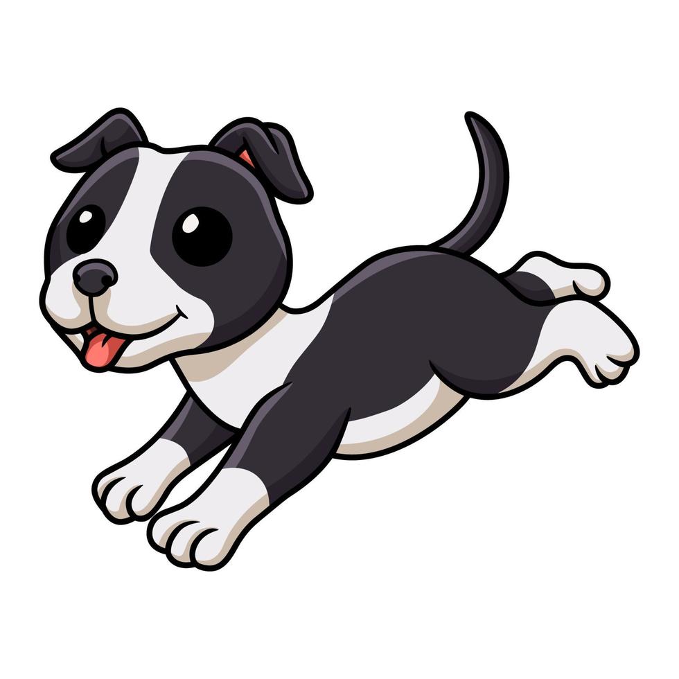 söt amerikan Staffordshire terrier hund tecknad serie vektor