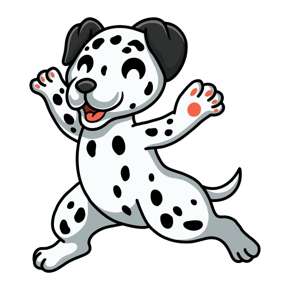 söt dalmatian hund tecknad serie gående vektor