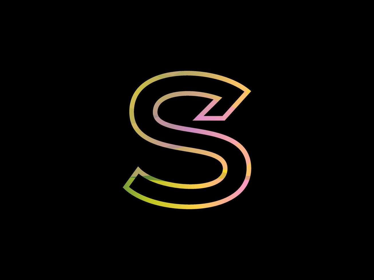 s-Brief-Logo mit buntem Regenbogen-Textur-Vektor. Pro-Vektor. vektor