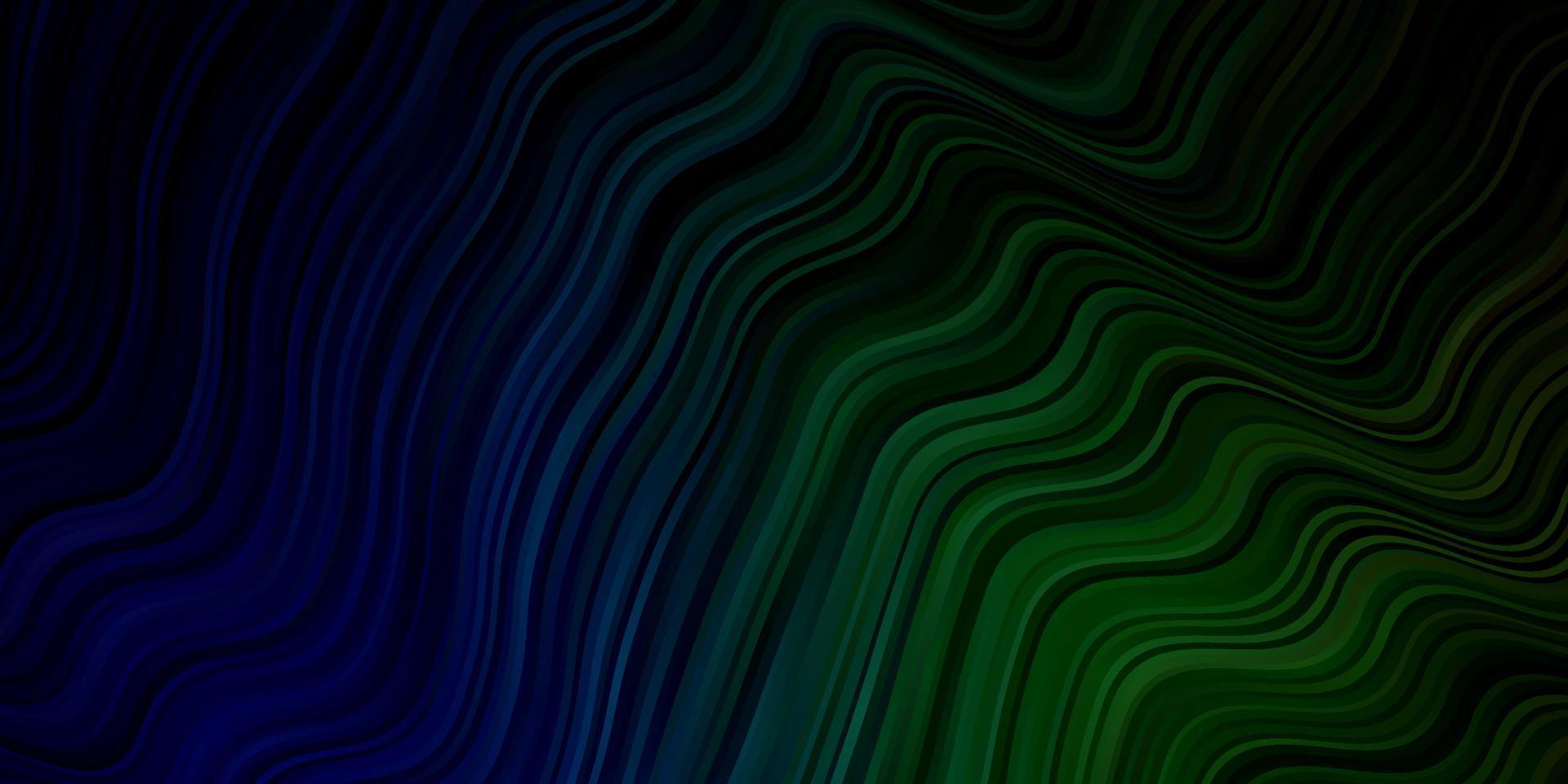 ljusblått, grönt vektormönster med böjda linjer. vektor