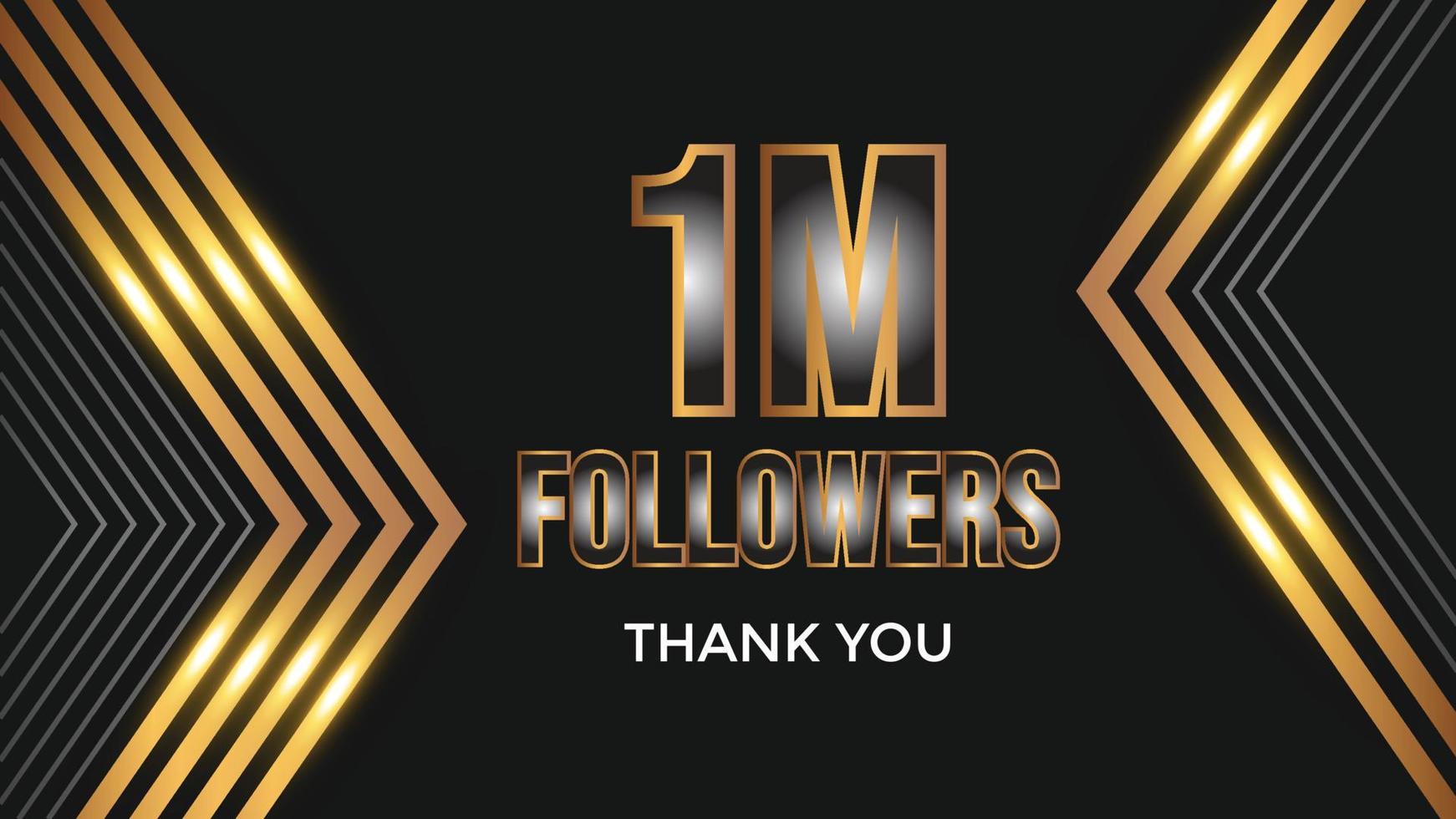 danke 1m Follower Gratulation Template Banner. Feier der 1-Millionen-Follower vektor