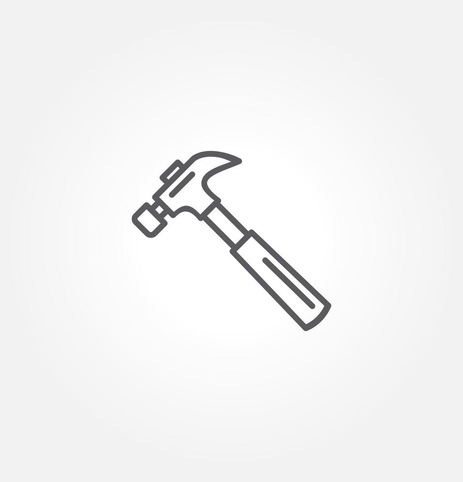 Hammer-Symbol-Vektor-Illustration-Logo-Vorlage für viele Zwecke. isoliert auf weißem Hintergrund. vektor