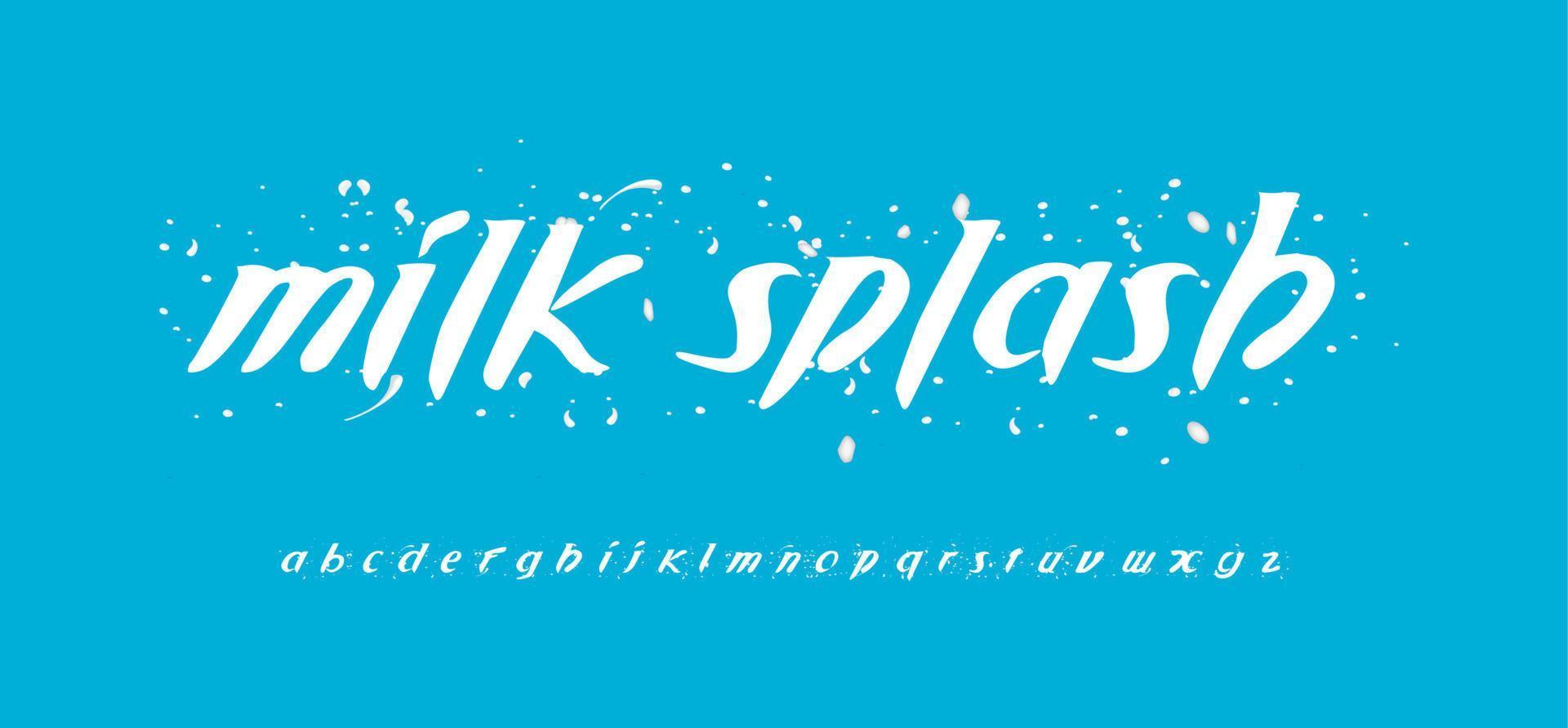 Milch-Splash-Schriftart. Vektor. vektor