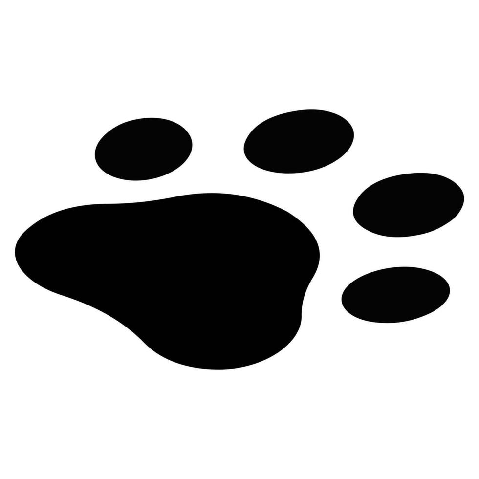 Tass djur- fot symbol, ikon eller tecken isometrisk svart isolerat på vit bakgrund. vektor illustration