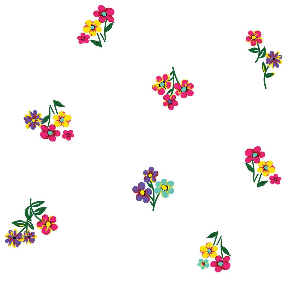 sömlös blommig mönster i vektor.vild blommor, löv, grenar, godis upprepa mönster design set.handgjorda. tapet, tyg eller design av gåva papper. vektor illustration.print för säng sängkläder.