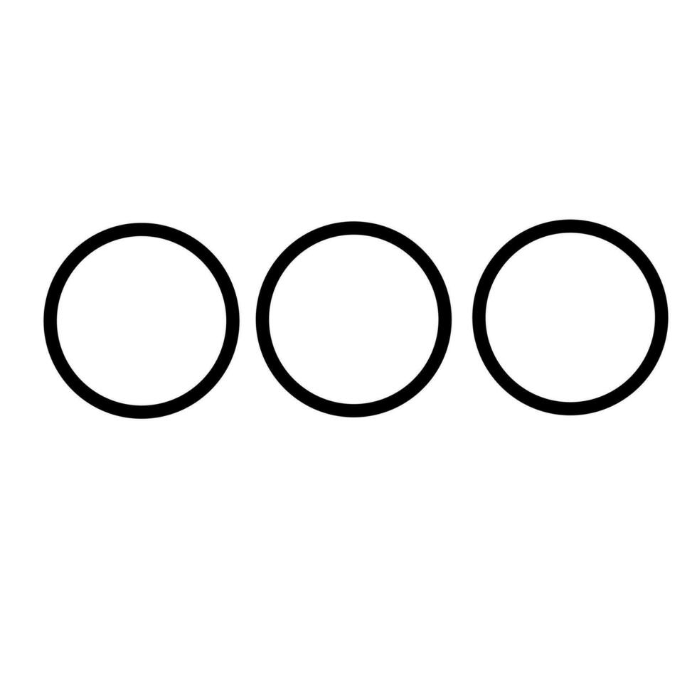 Vektor-Ellipsen-Symbol. dreifache Punkte. drei Punkte.3Punkte. schwarzes Symbol. rundes Symbol. schwarze farbe rund vektor