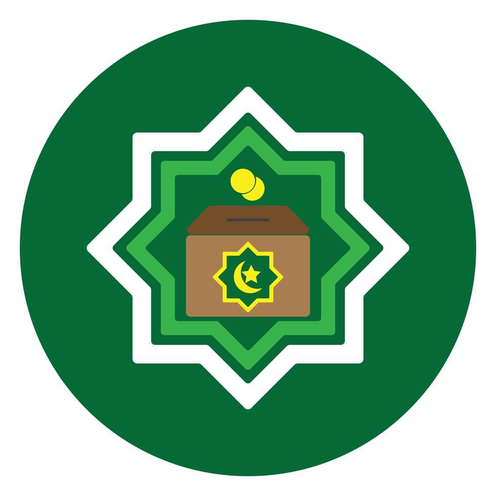 Almosen-Box islamische flache Ikone vektor