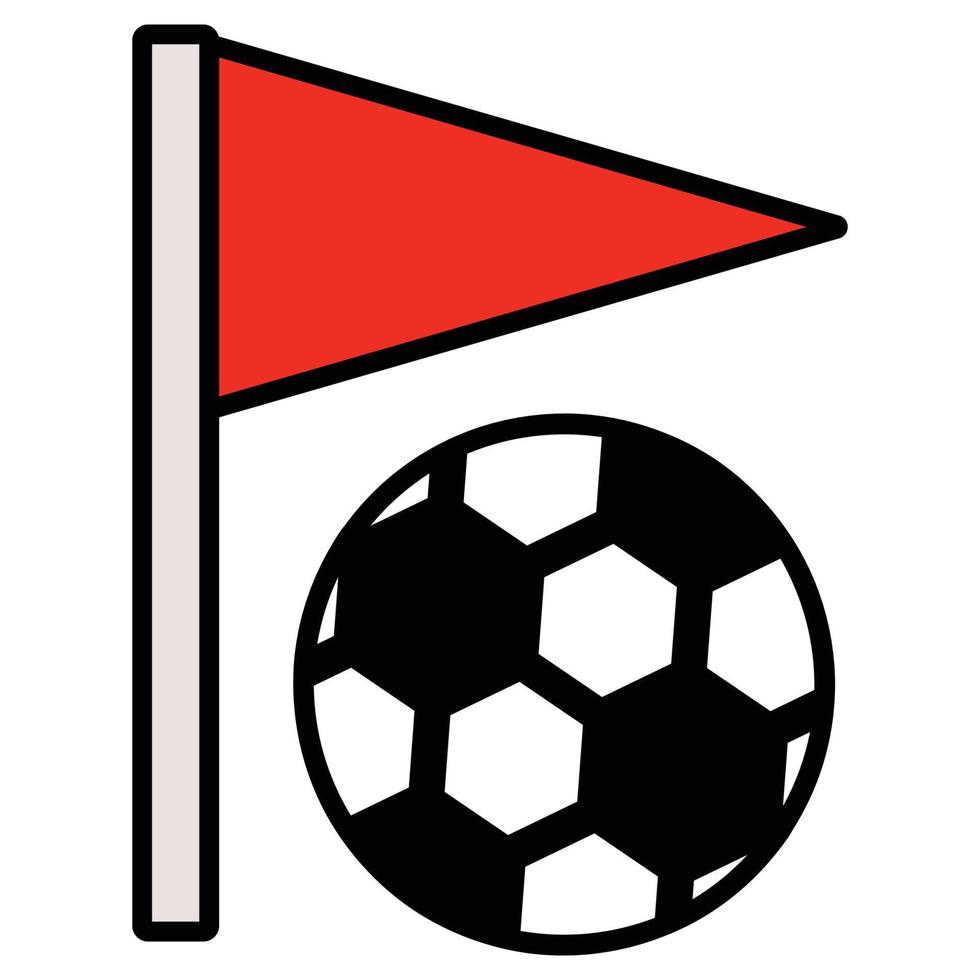 Ecke Kick Fußball gefüllt Symbol vektor