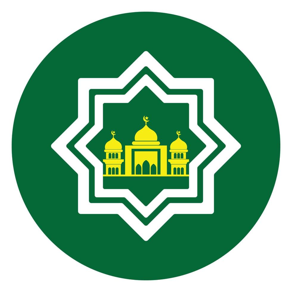 moské islamic platt ikon vektor