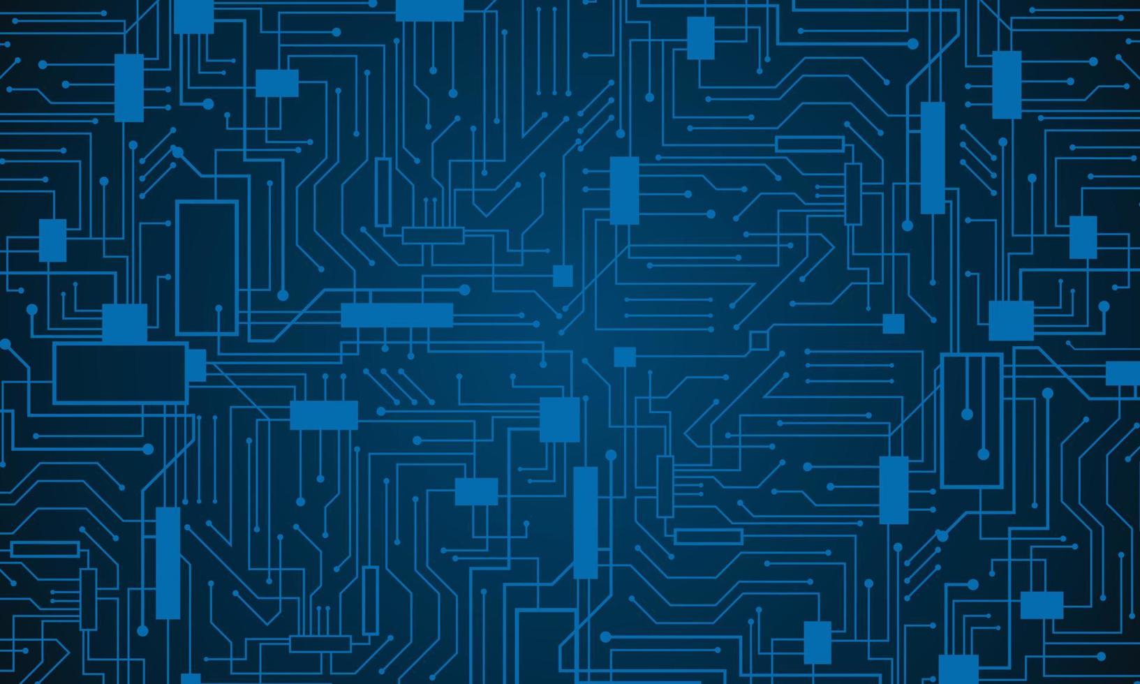 blauer Gradientenleiterplattenhintergrund. technologischer Hintergrund vektor