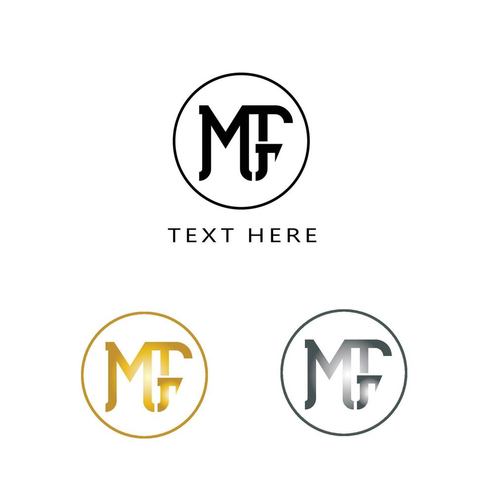 mf första brev logotyp design vektor