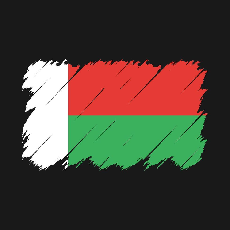 Madagaskar-Flaggenbürstenvektor vektor