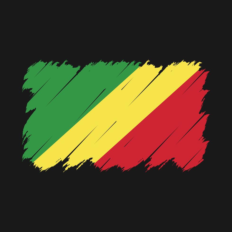 kongo flagga borsta vektor