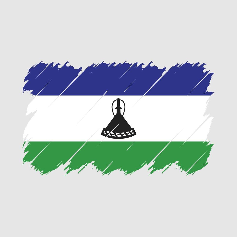 lesotho flagga borsta vektor