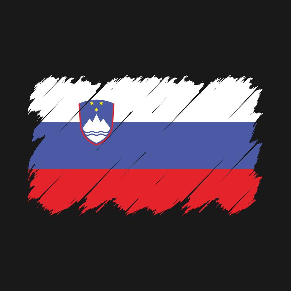 slovenien flagga borsta vektor