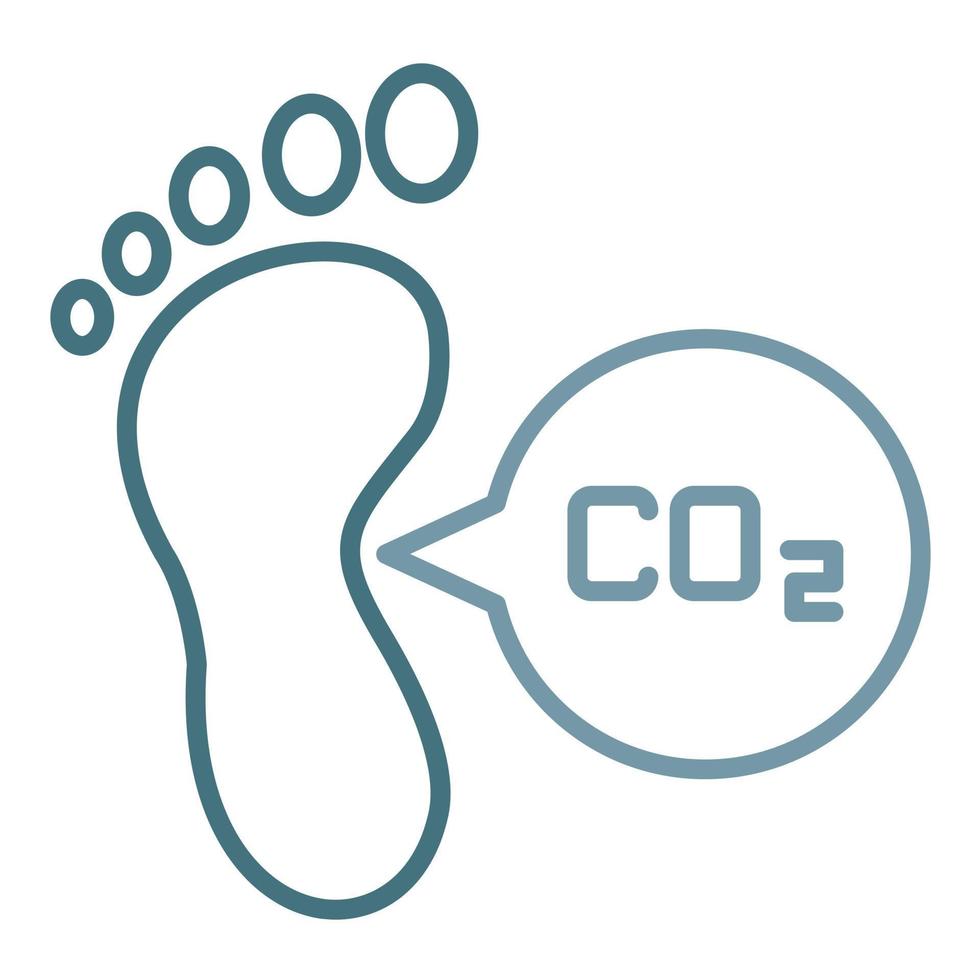 CO2-Fußabdruck-Linie zweifarbiges Symbol vektor